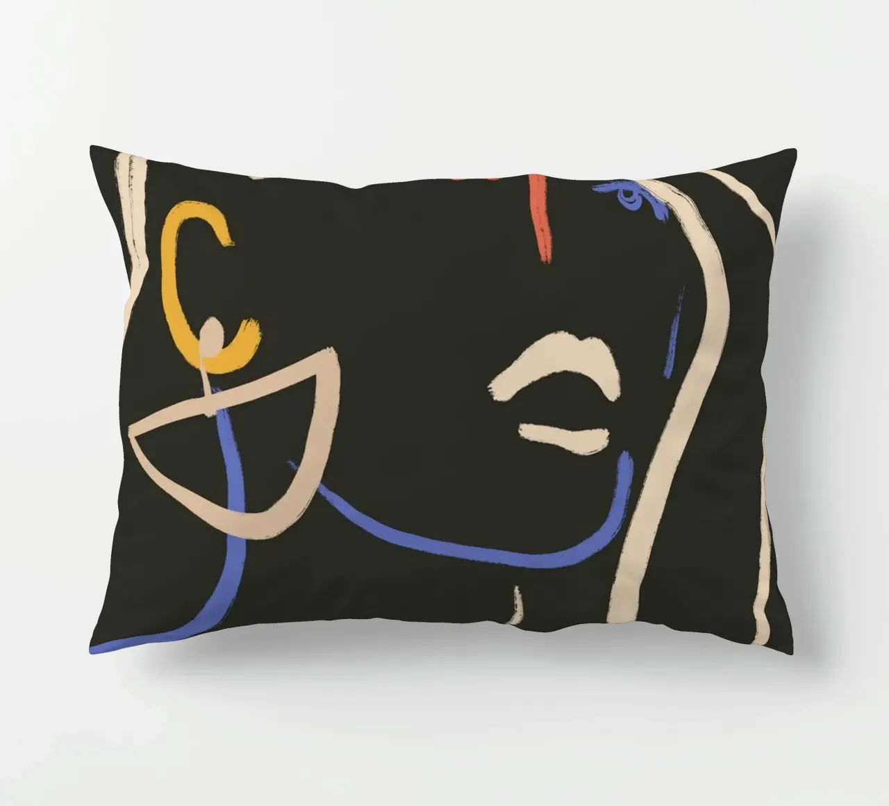 Donna in linee colorate cuscino da LeaDArt