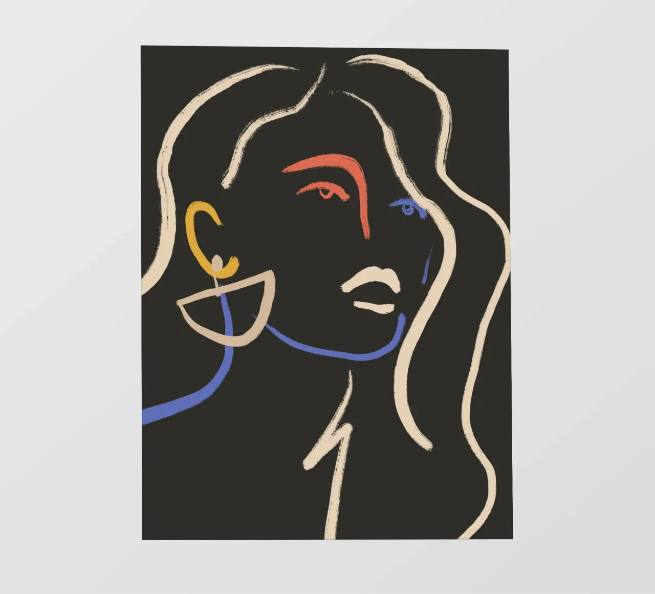 Donna in linee colorate pellicola backlit da LeaDArt