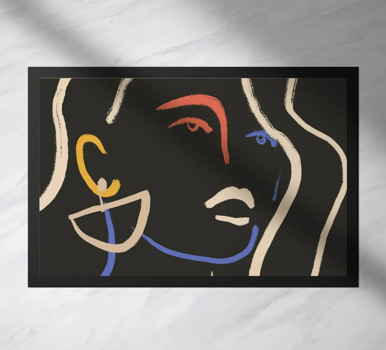 Donna in linee colorate zerbino da LeaDArt