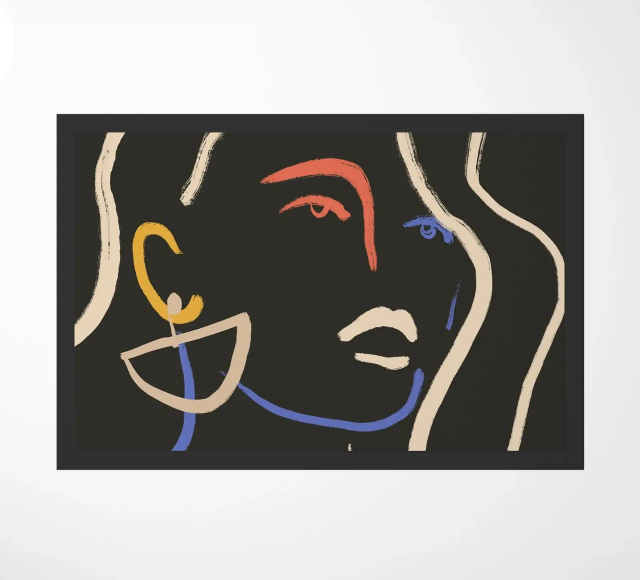 Donna in linee colorate zerbino da LeaDArt