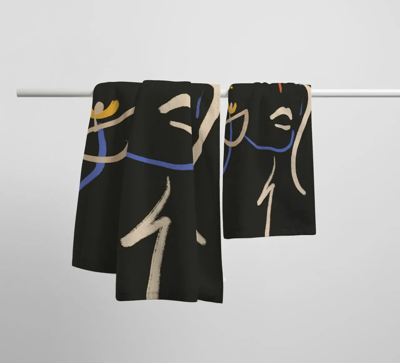 Donna in linee colorate asciugamano da bagno da LeaDArt