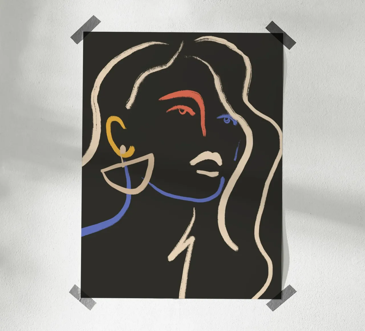 Donna in linee colorate carta hahnemühle da LeaDArt