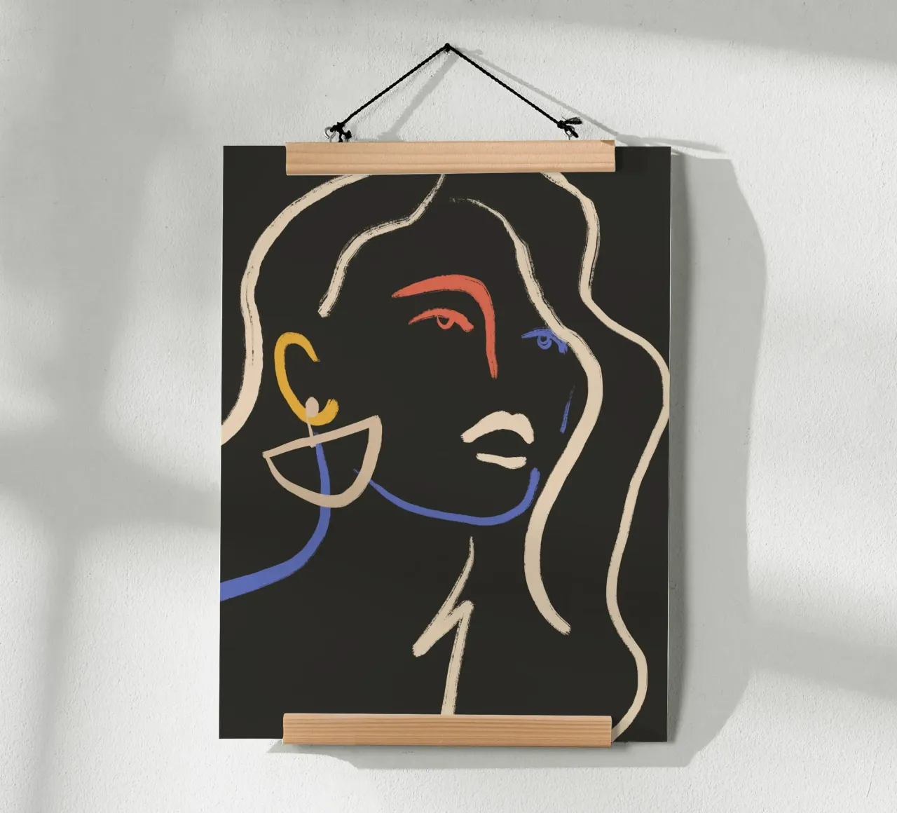 Donna in linee colorate carta hahnemühle da LeaDArt