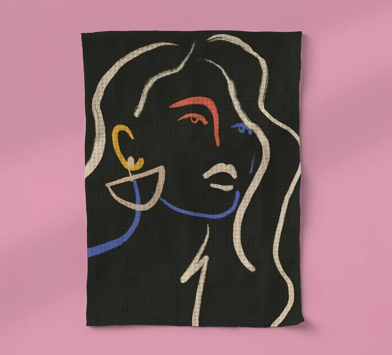 Donna in linee colorate canovaccio da cucina da LeaDArt