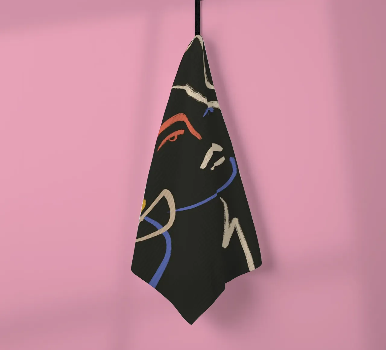 Donna in linee colorate canovaccio da cucina da LeaDArt