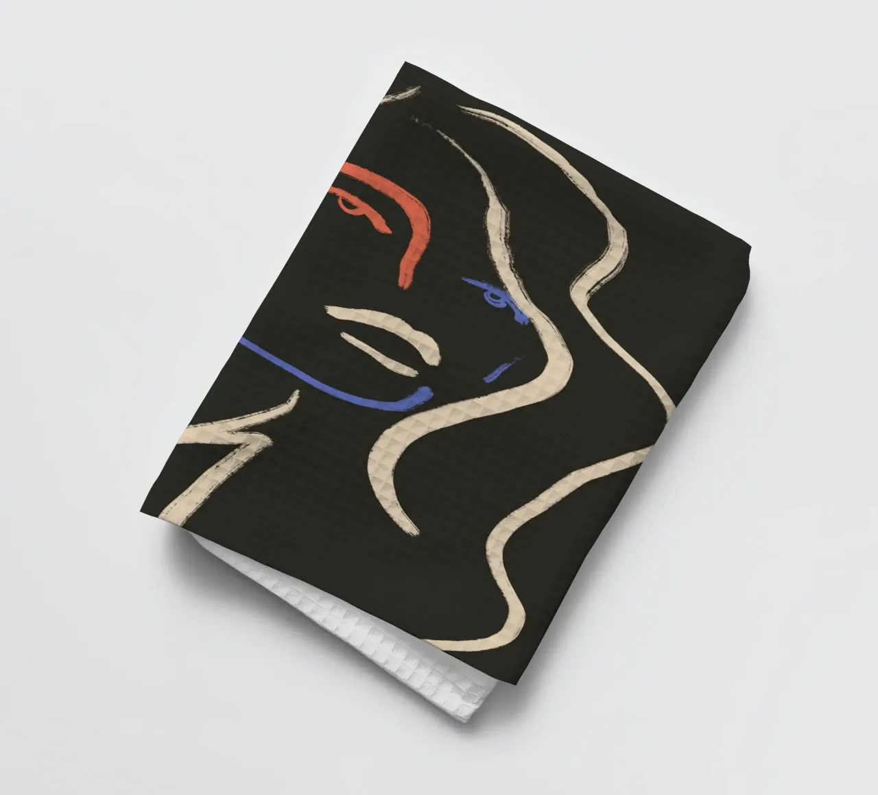 Donna in linee colorate canovaccio da cucina da LeaDArt