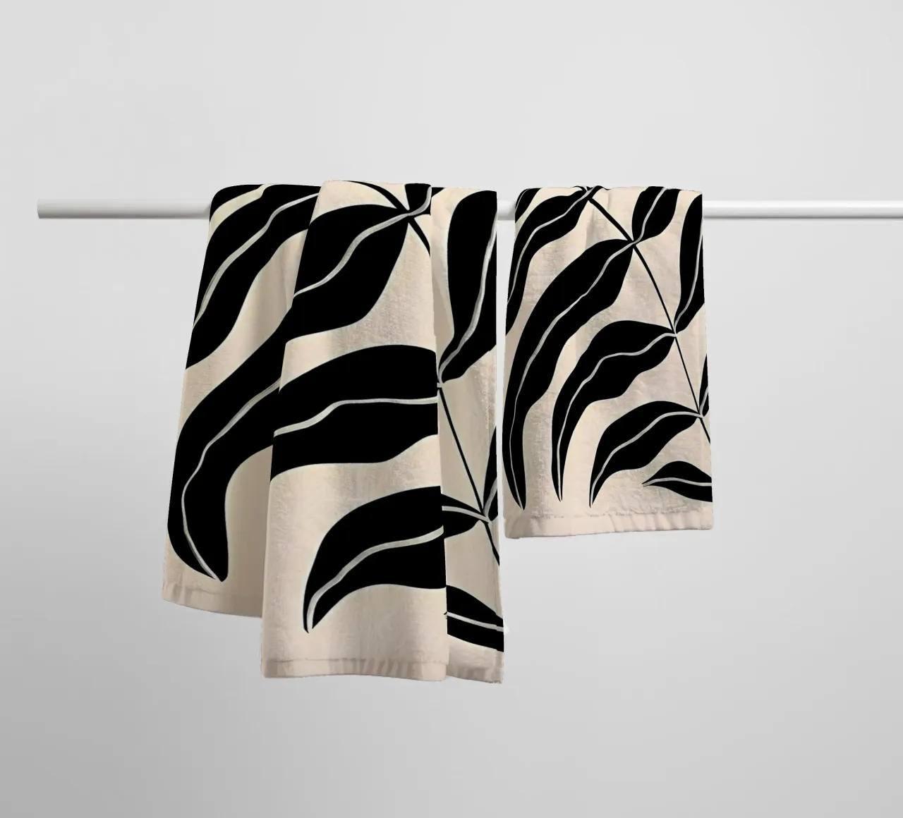 Nero e beige asciugamano da bagno da Haleigh