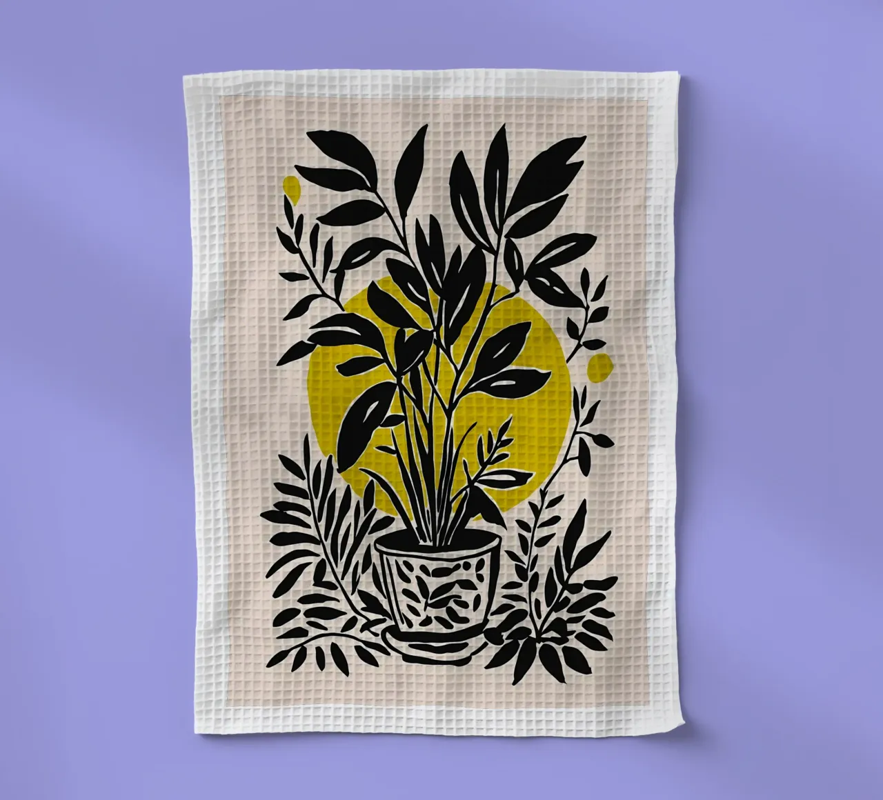 Floral noir et jaune torchon de Haleigh