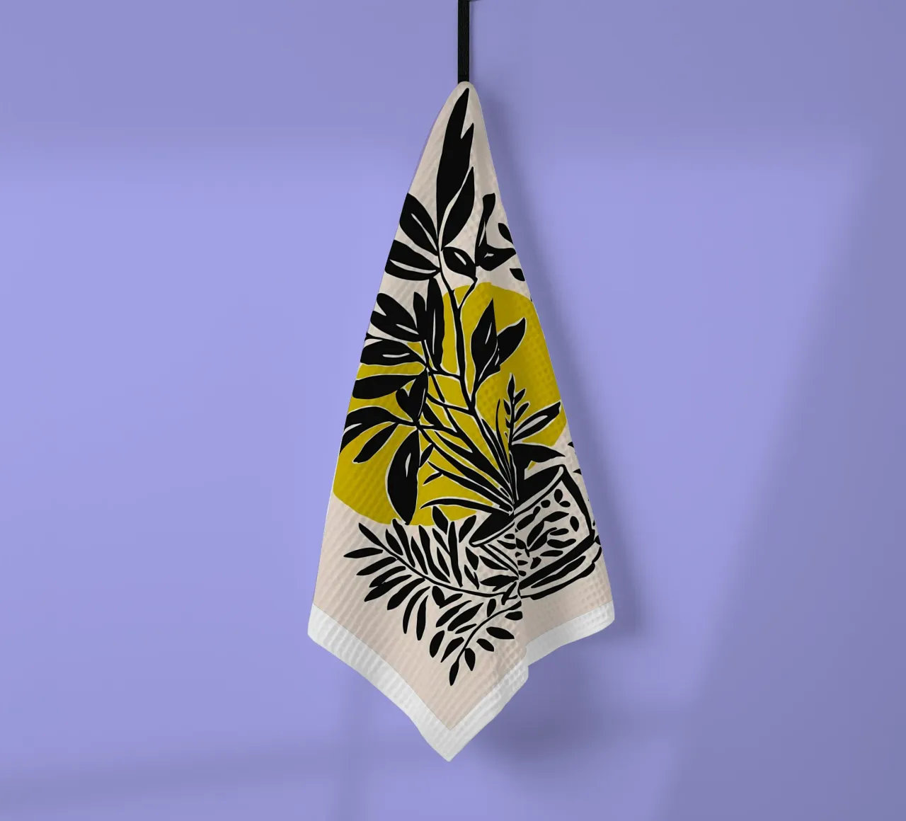 Floral noir et jaune torchon de Haleigh