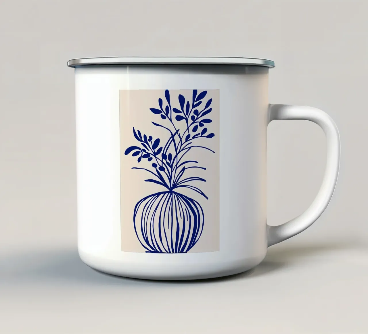 Blu botanico tazza in smalto da Haleigh