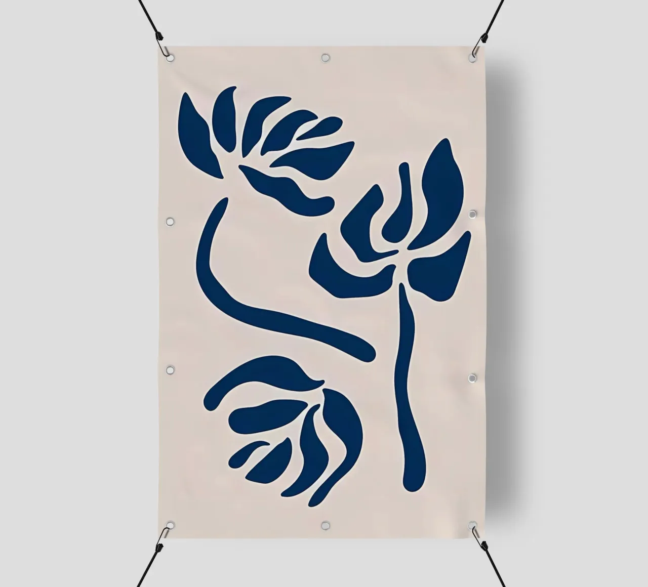 Fiori grafici blu telo in pvc da Haleigh
