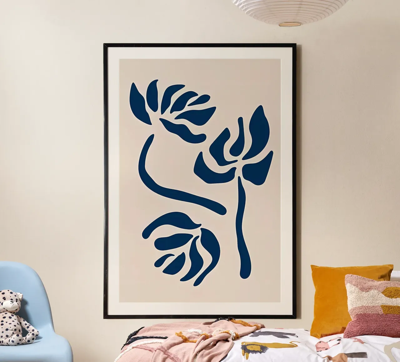 Fiori grafici blu carta hahnemühle da Haleigh