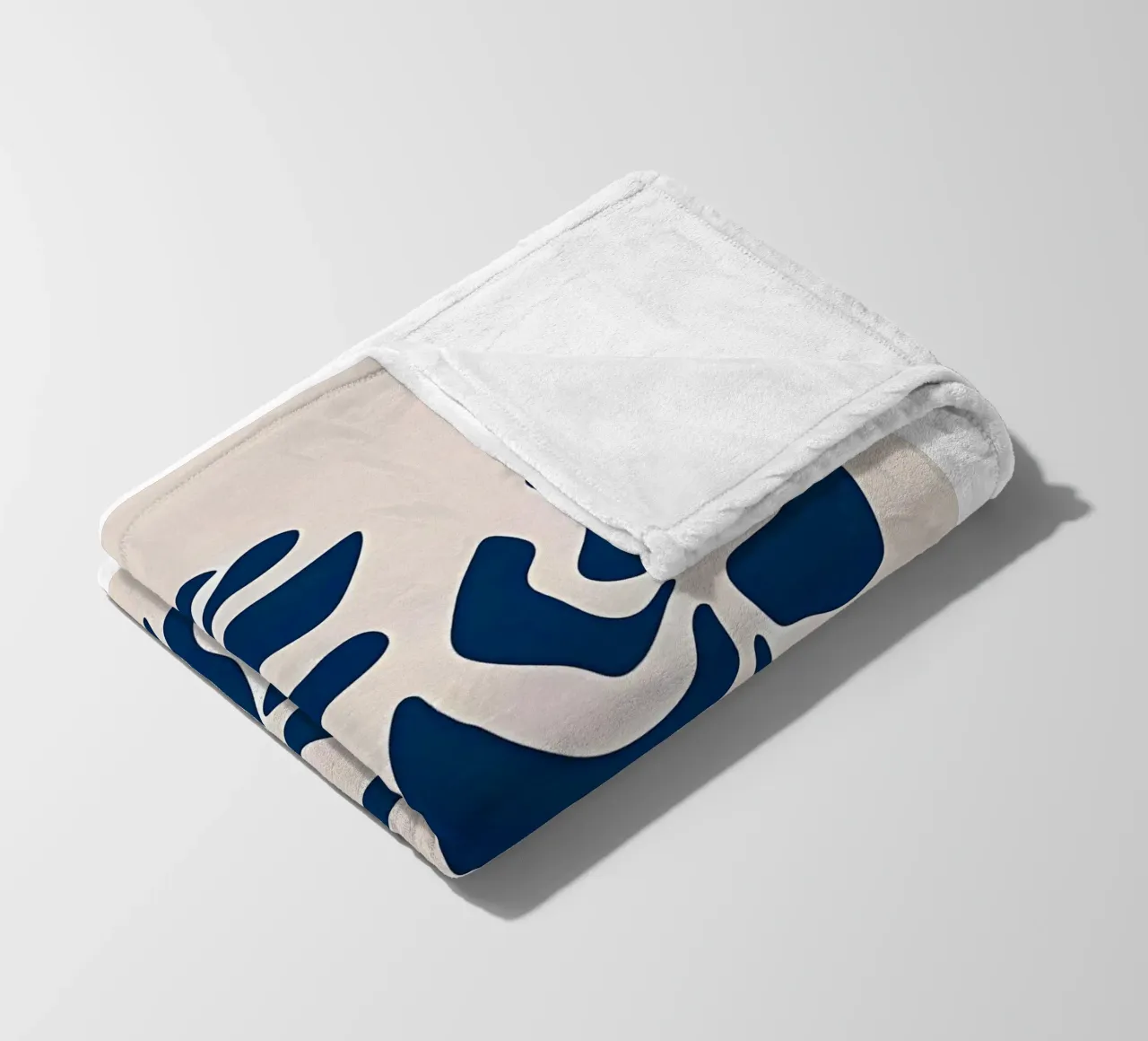 Fiori grafici blu coperta in pile da Haleigh