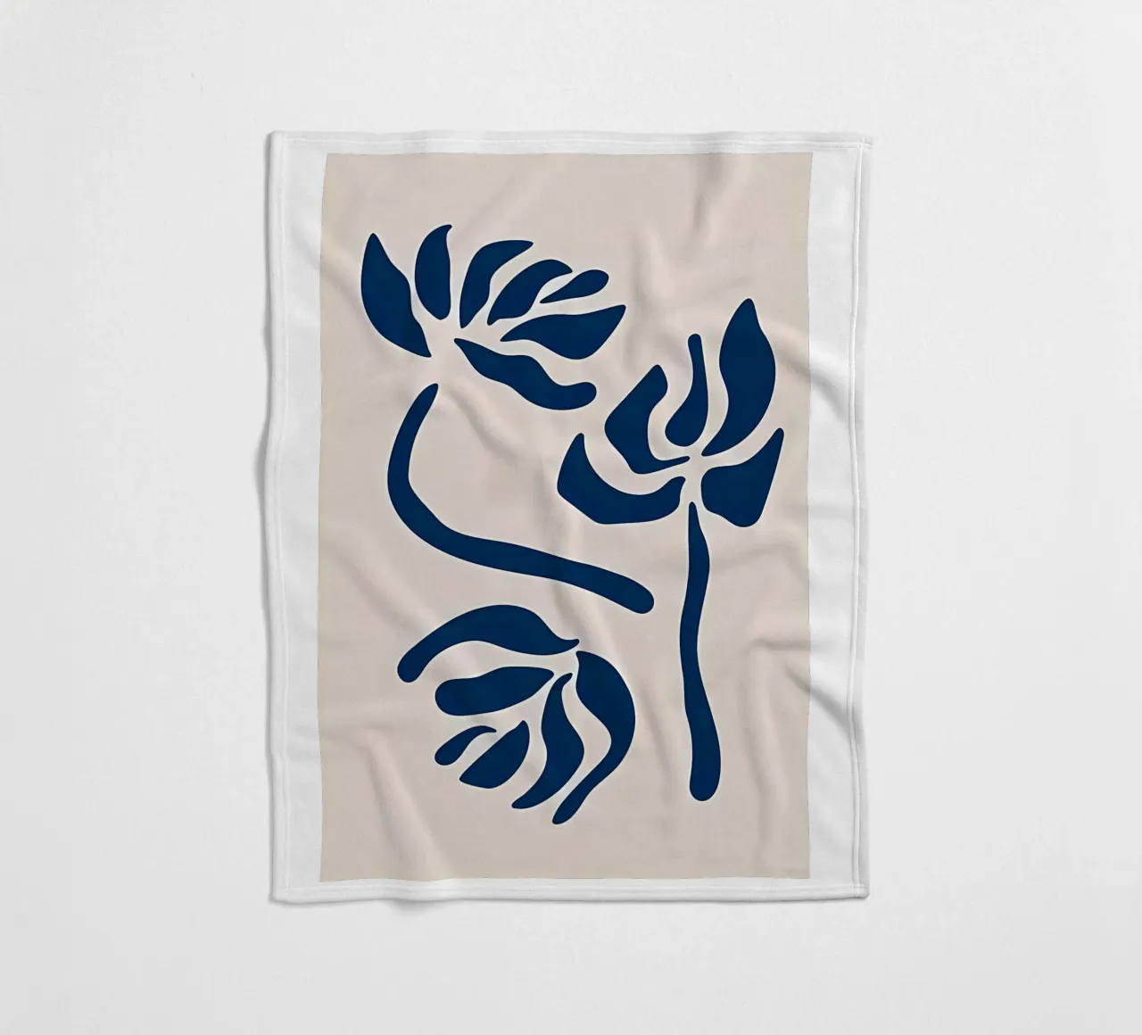 Fiori grafici blu coperta in pile da Haleigh