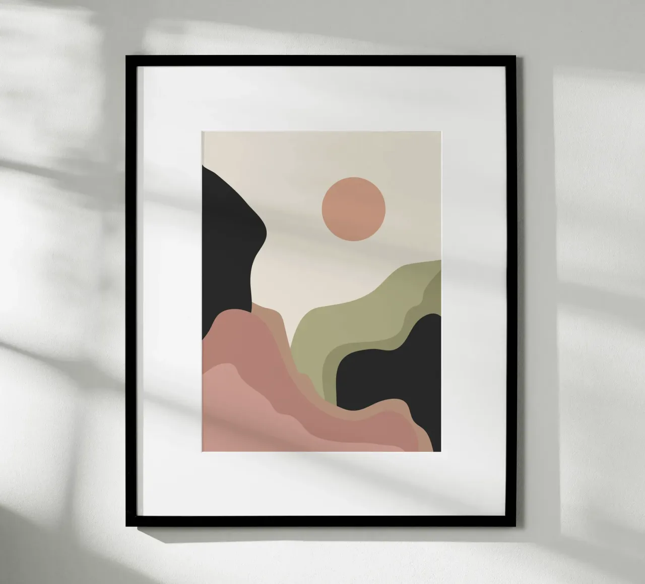 Dove si incontrano le morbide colline poster con telaio in legno da LeaDArt