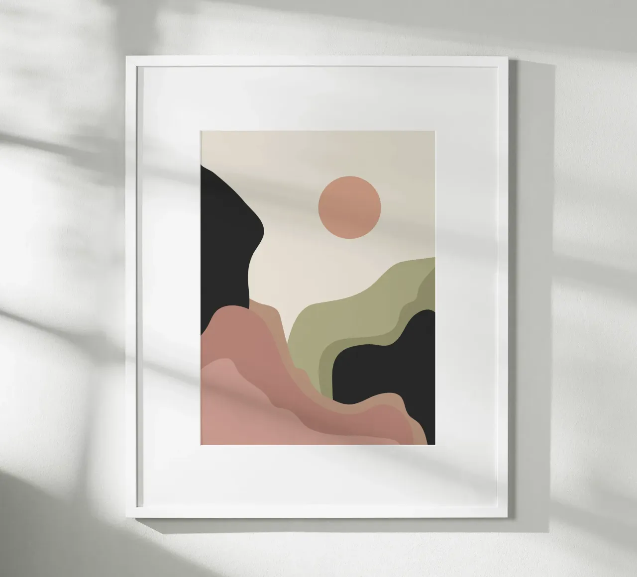 Dove si incontrano le morbide colline poster con telaio in legno da LeaDArt