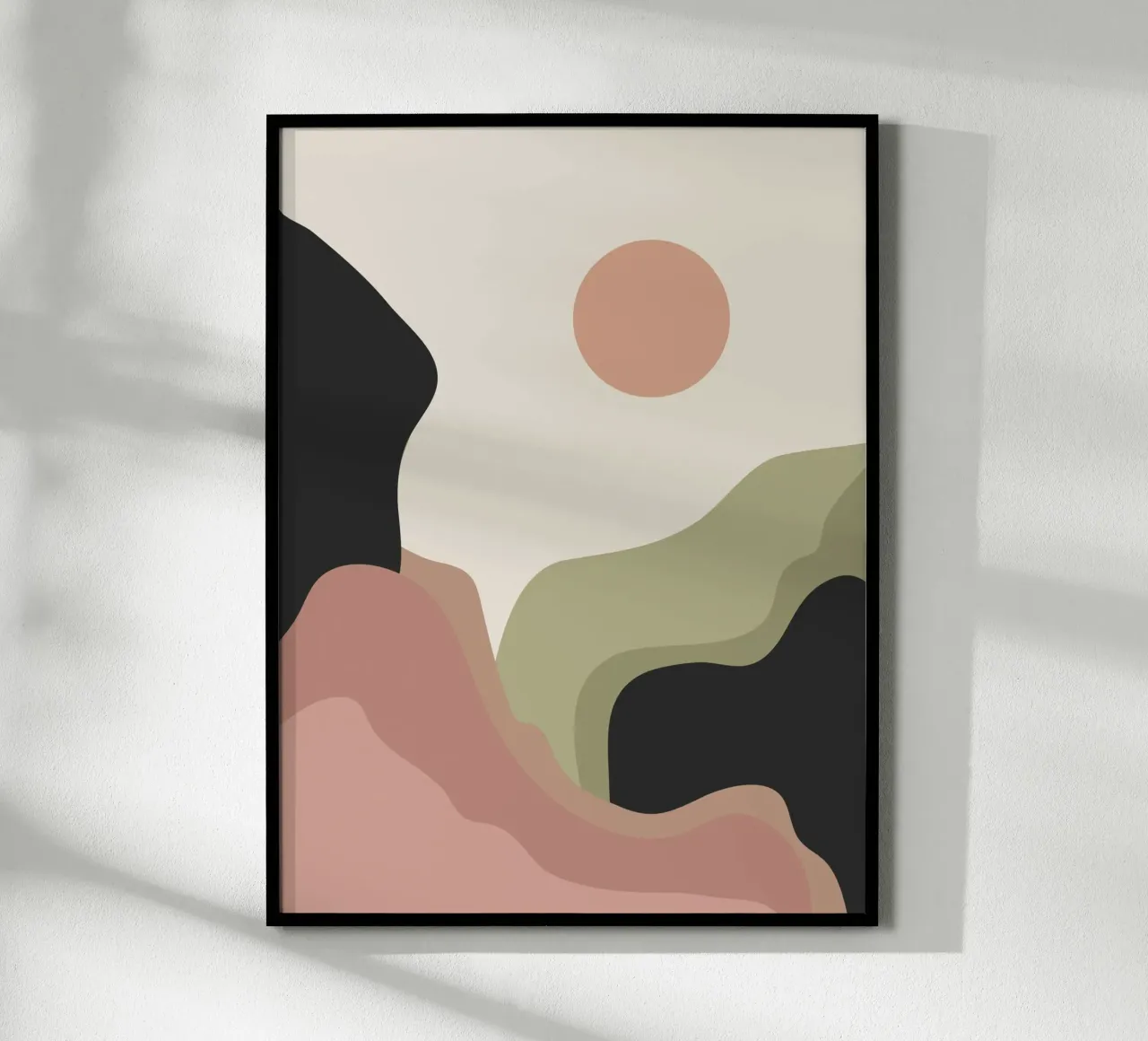 Dove si incontrano le morbide colline poster con telaio in legno da LeaDArt