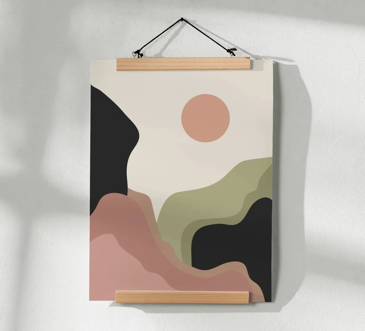 Dove si incontrano le morbide colline poster con telaio in legno da LeaDArt