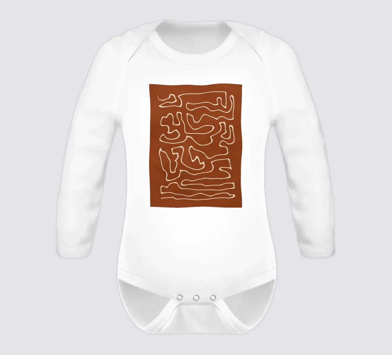 Traces of the Earth long-sleeve baby romper by LeaDArt