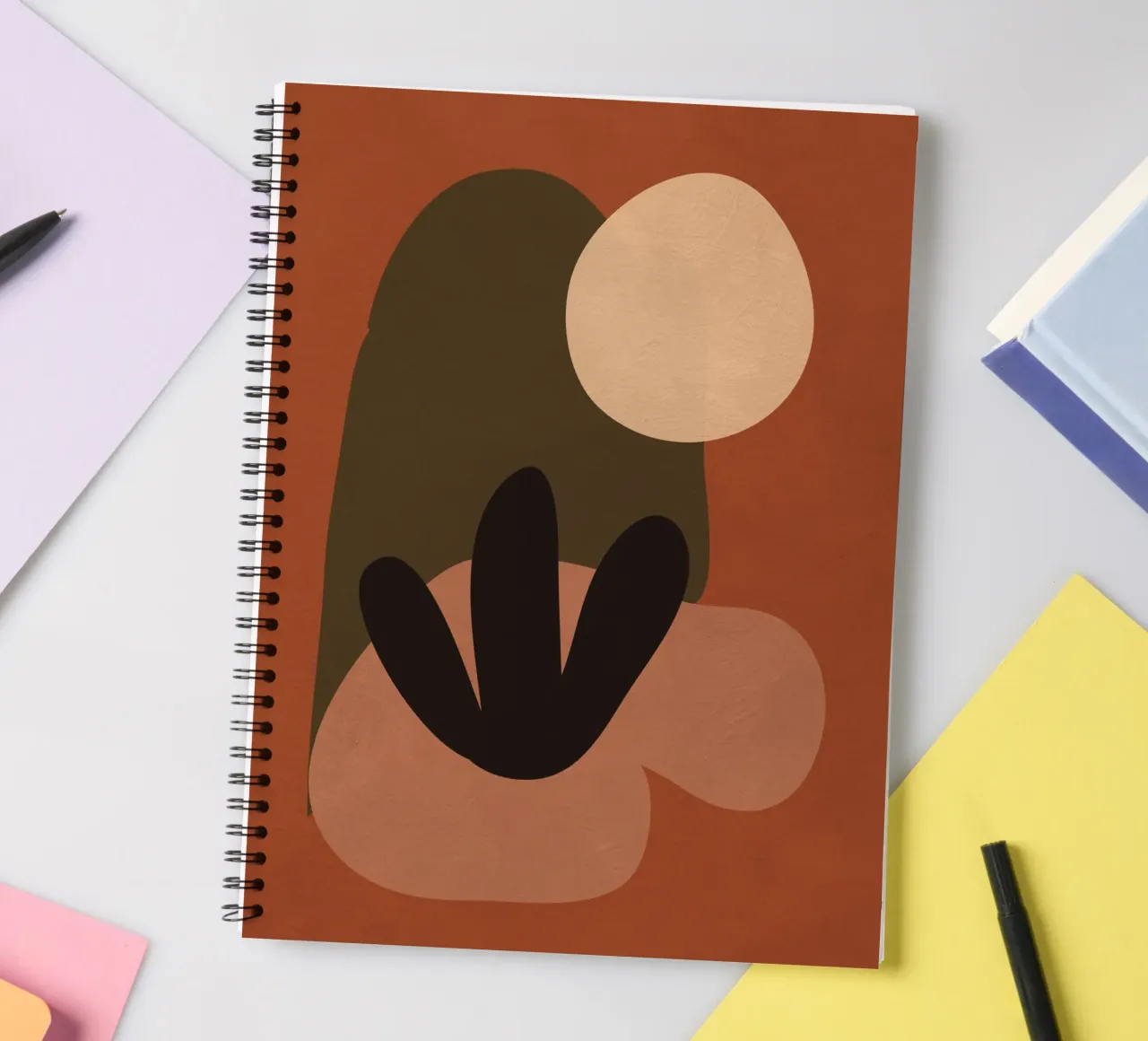 Terracotta Flow spiral notebook by LeaDArt