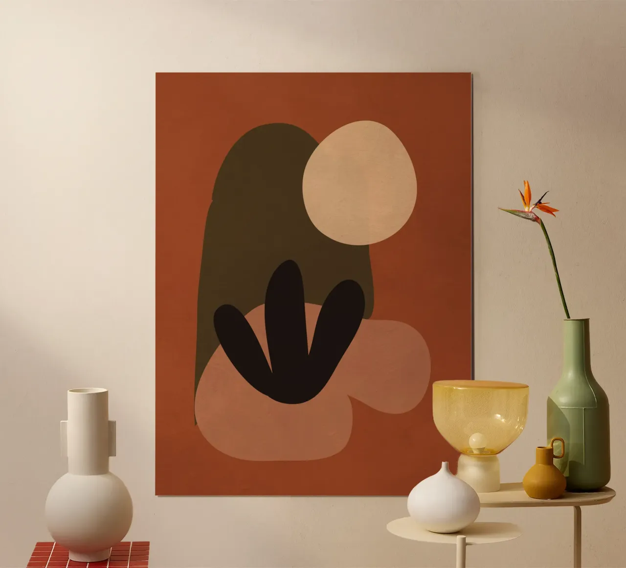 Terracotta Flow poster con telaio in legno da LeaDArt