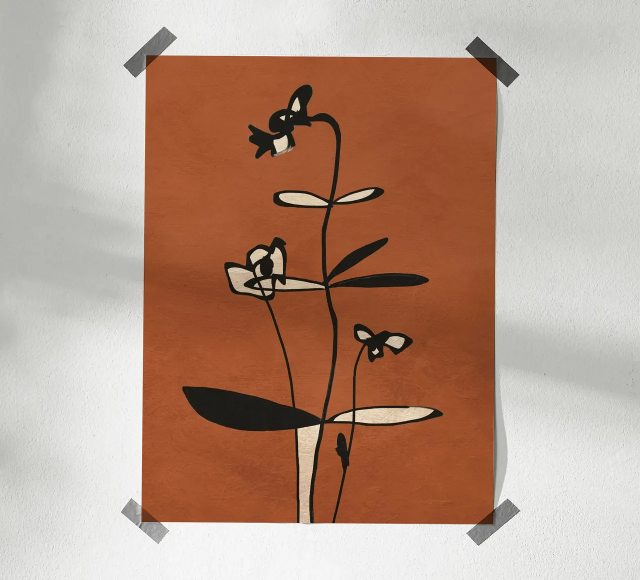 Fiori di terracotta poster con telaio in alluminio da LeaDArt