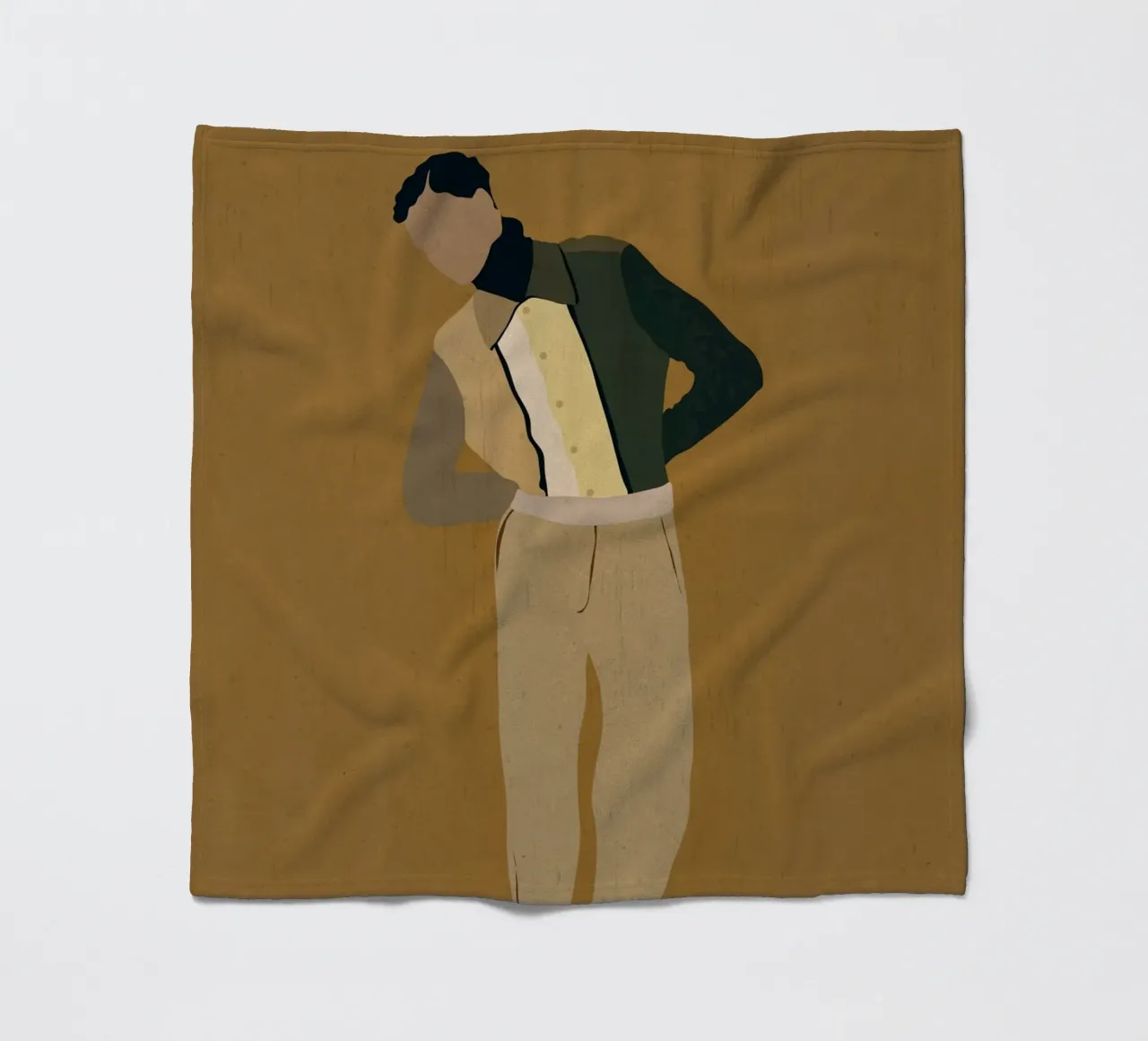 Man in Beige Fleecedecke von LeaDArt