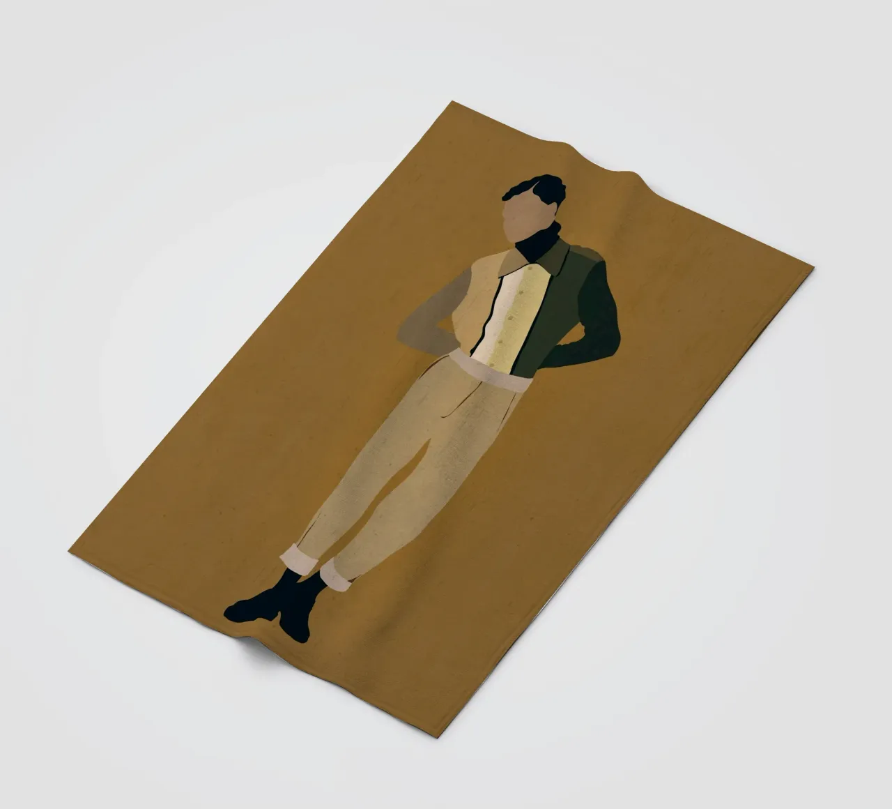 Man in Beige Fleecedecke von LeaDArt