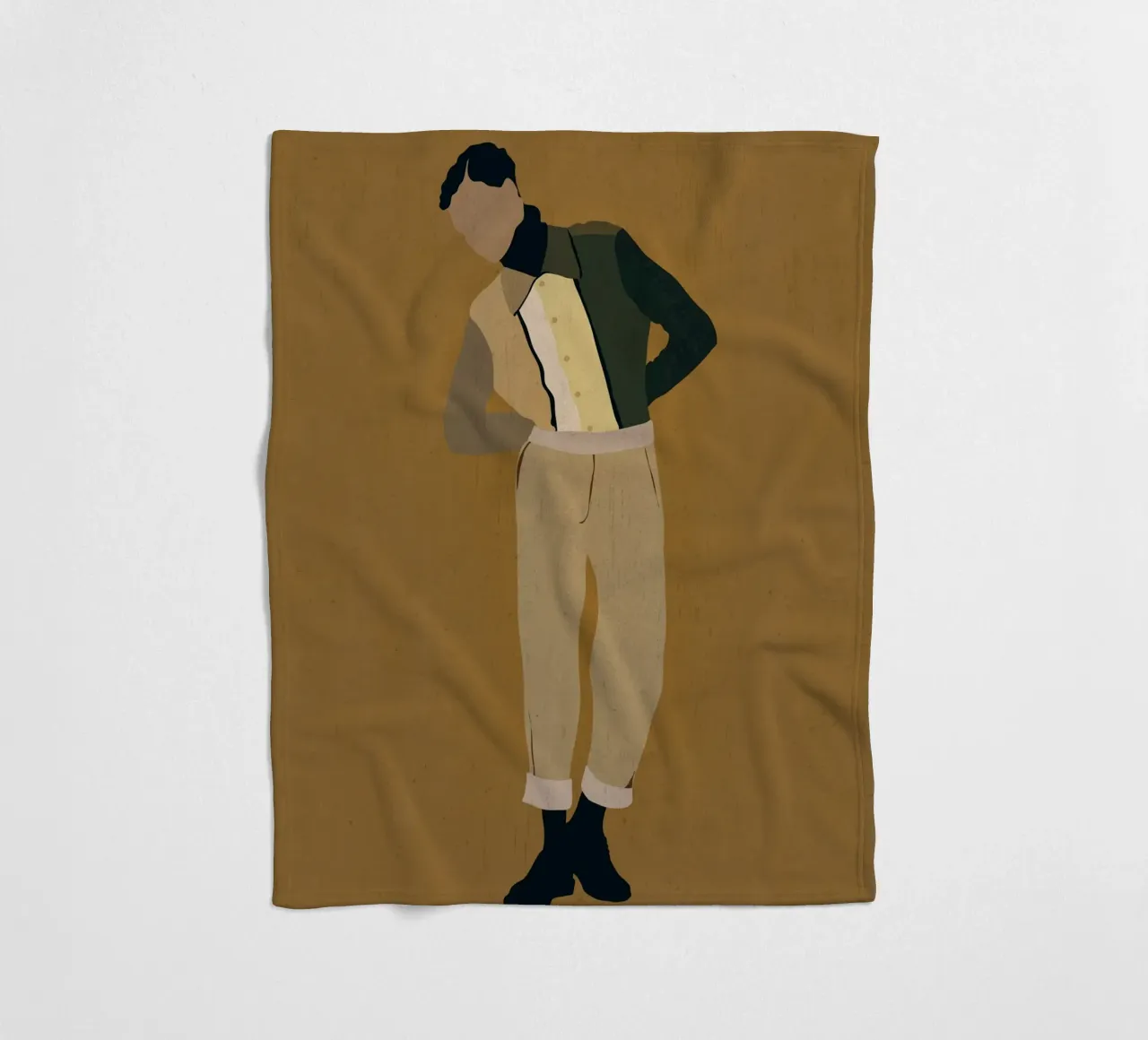 Man in Beige Fleecedecke von LeaDArt