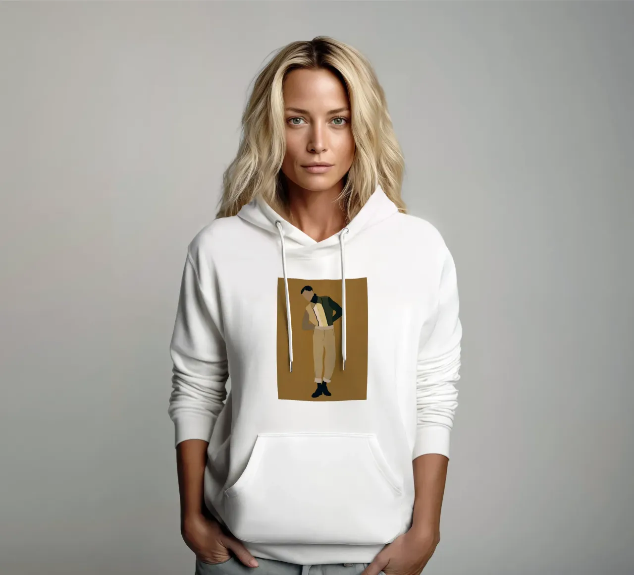 Uomo in beige felpa con cappuccio da LeaDArt