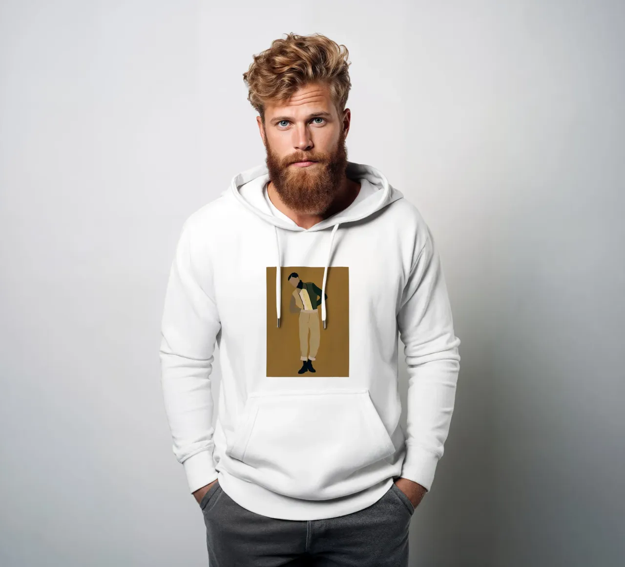 Uomo in beige felpa con cappuccio da LeaDArt