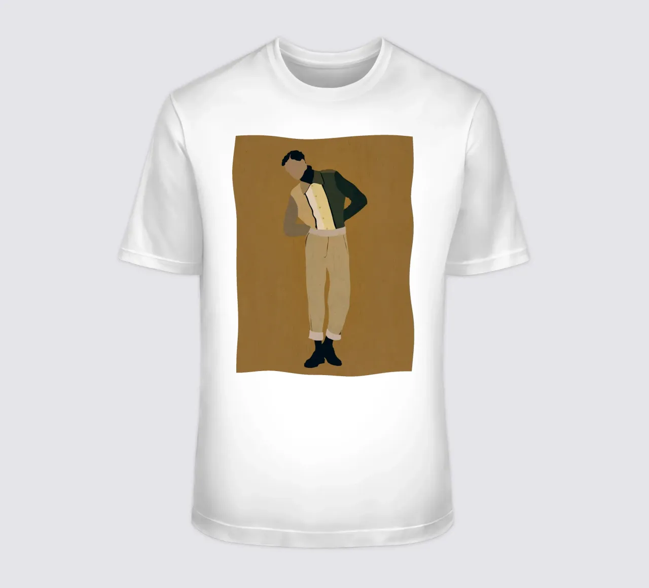 Uomo in beige t-shirt da LeaDArt