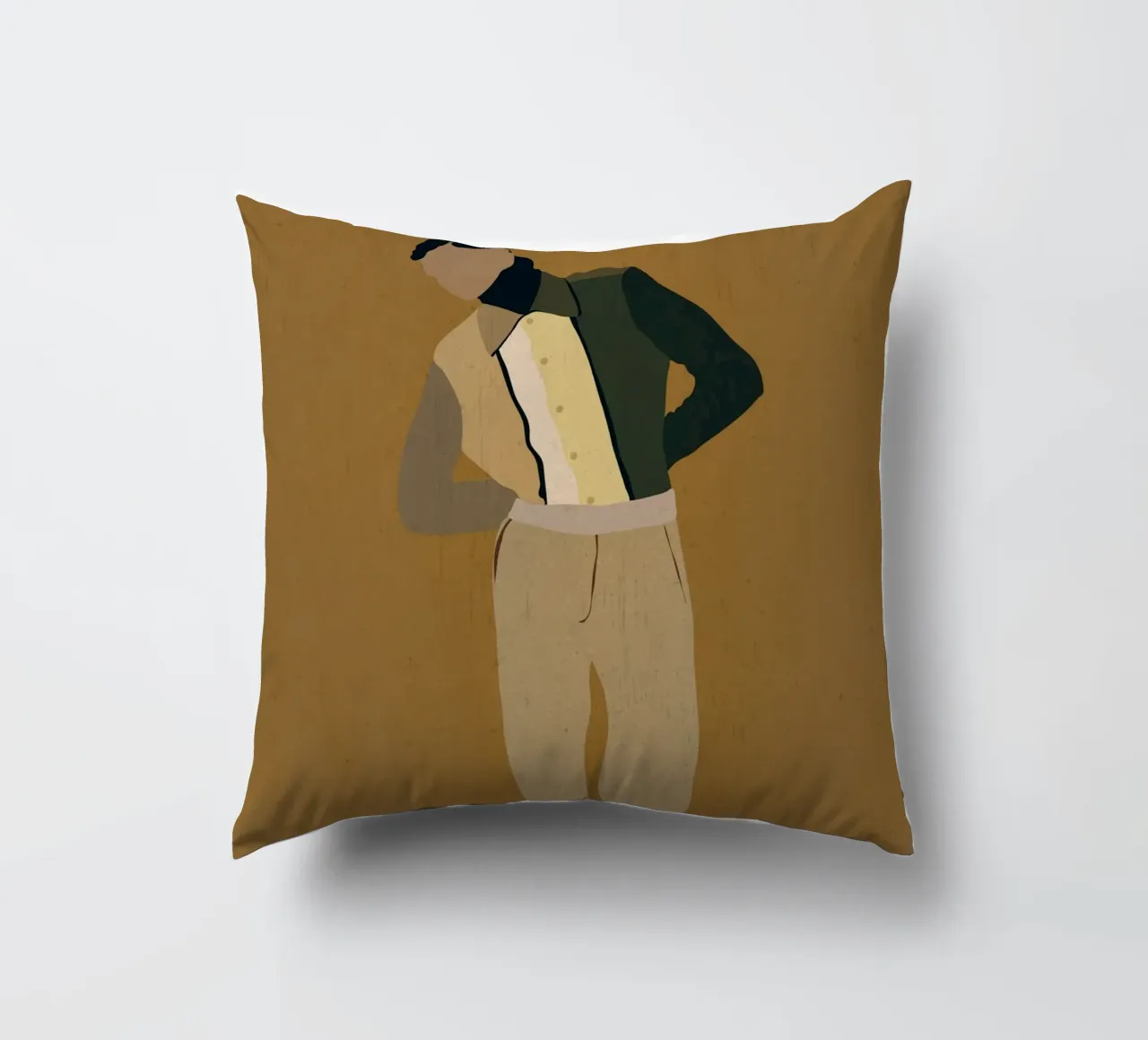 Uomo in beige cuscino da LeaDArt