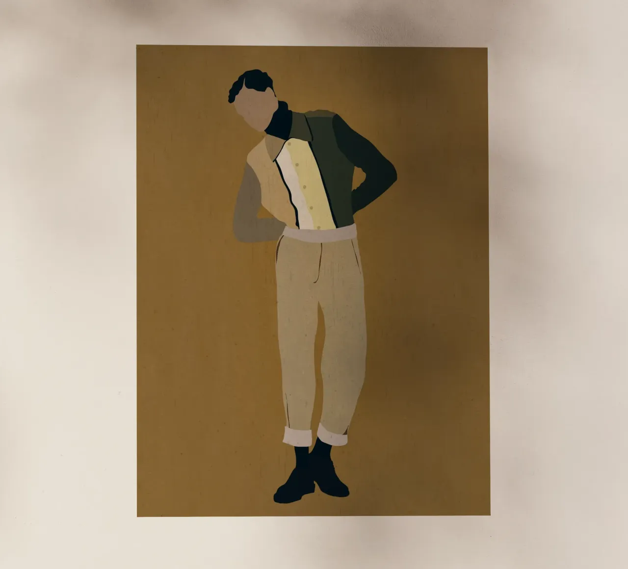 Uomo in beige pellicola backlit da LeaDArt