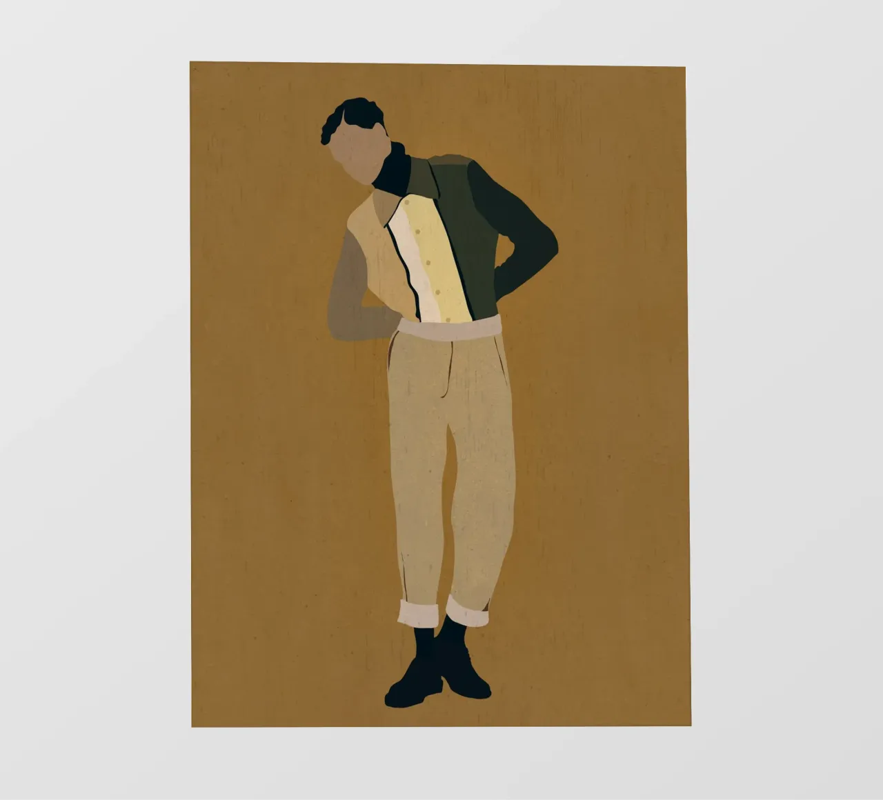 Uomo in beige pellicola backlit da LeaDArt
