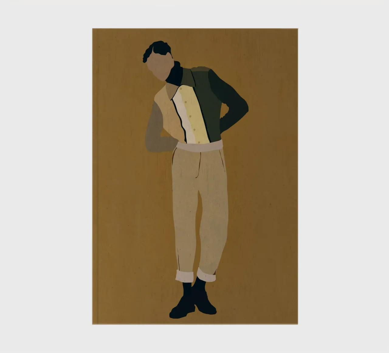 Man in Beige carnet de notes de LeaDArt