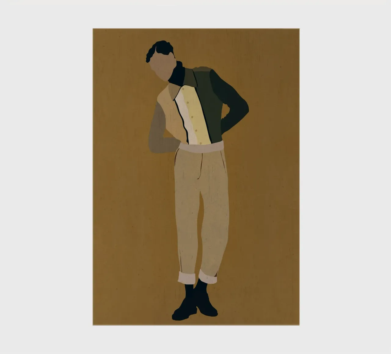 Man in Beige carnet de notes de LeaDArt