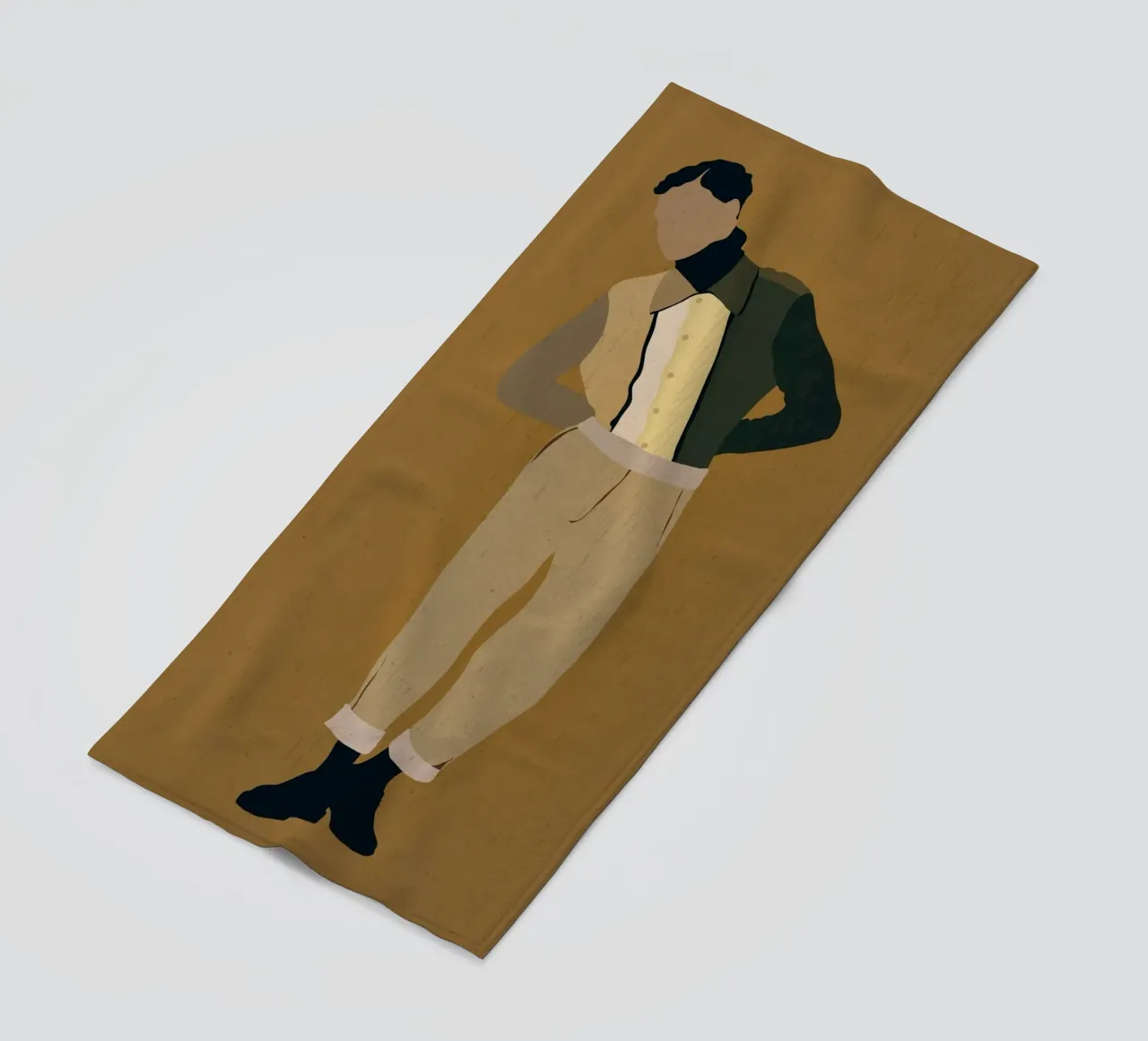 Uomo in beige telo mare da LeaDArt