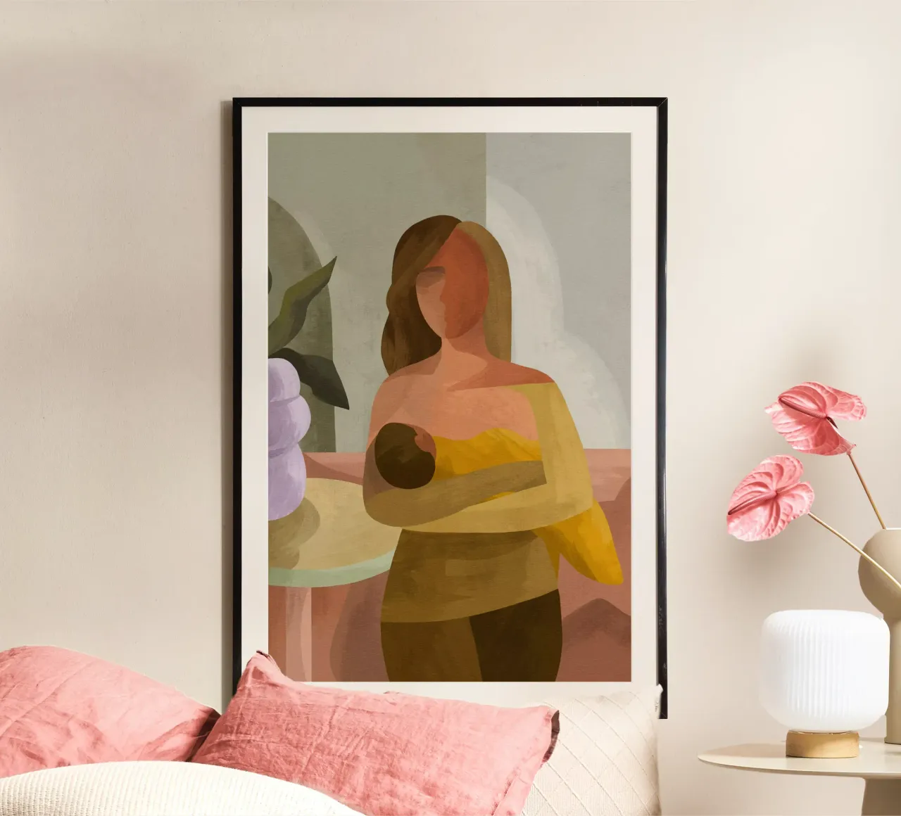 The Strong Mother poster con telaio in alluminio da Goed Blauw