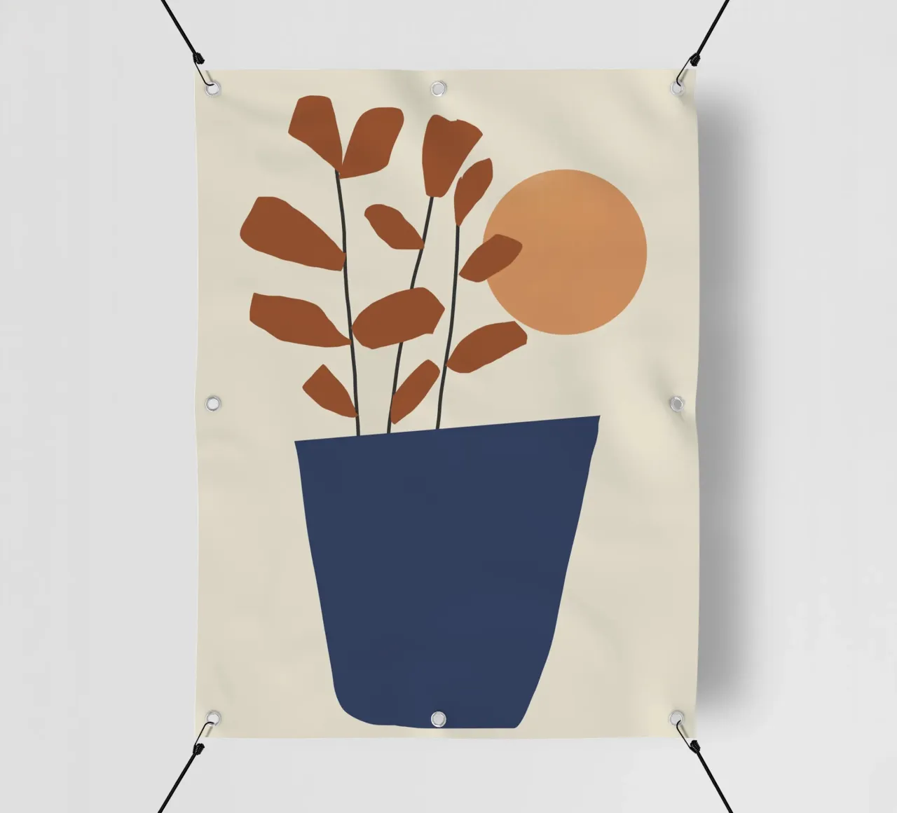 Sole e foglie telo in pvc da LeaDArt