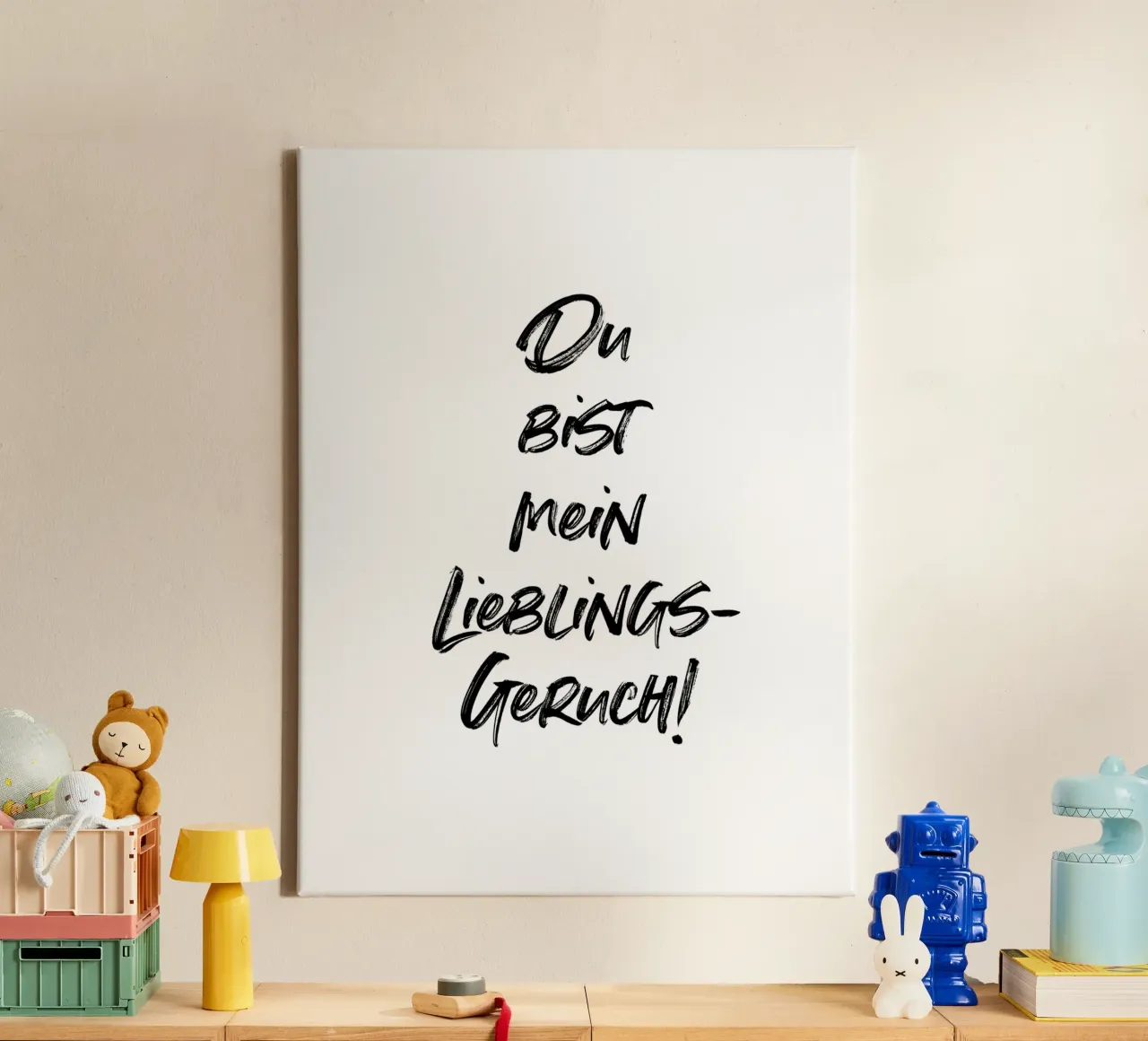Du bist mein Lieblingsgeruch. | minimalistic design canvas van just typo