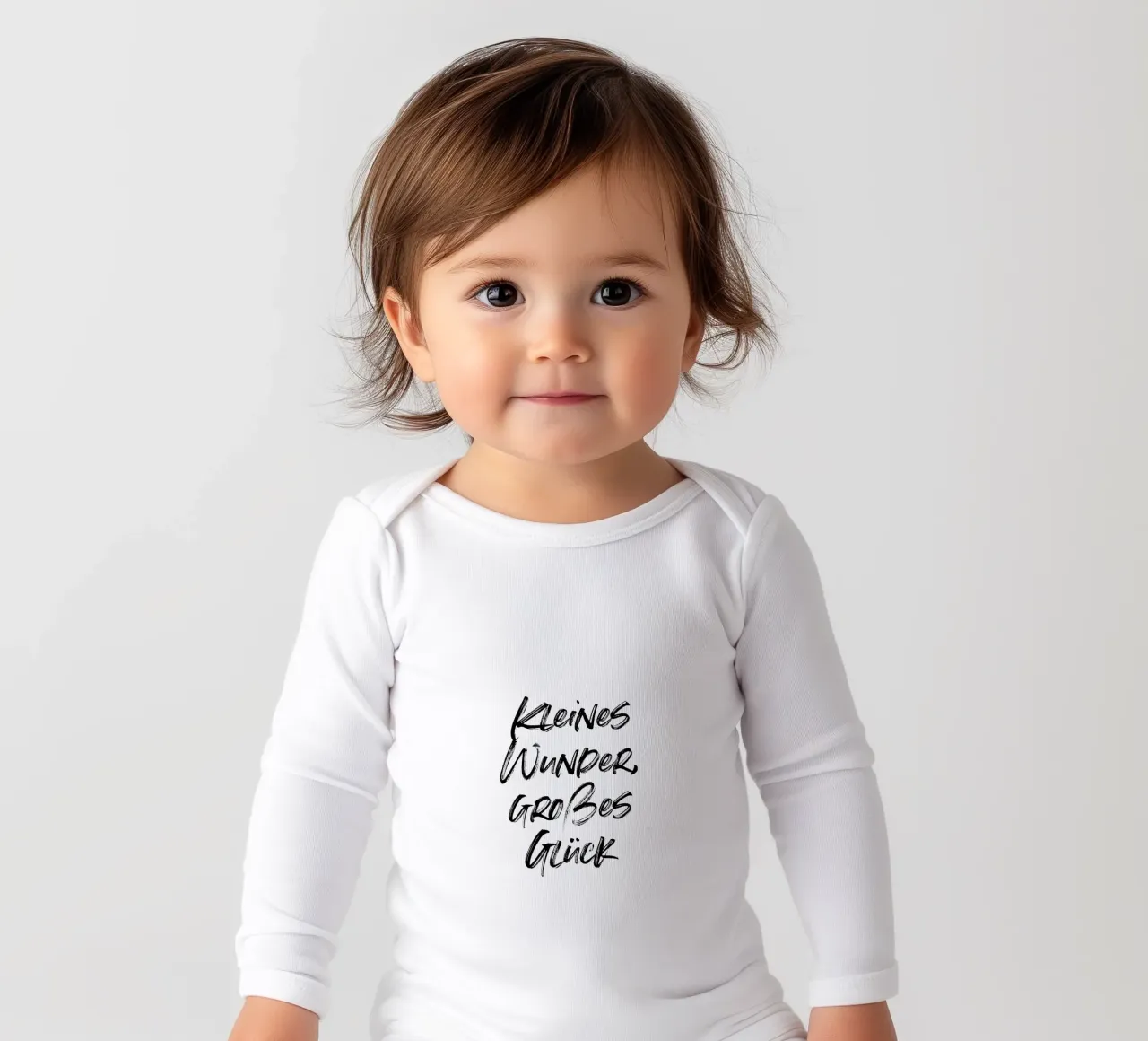 Kleines Wunder, großes Glück. | minimalistic design body neonato maniche lunghe da just typo
