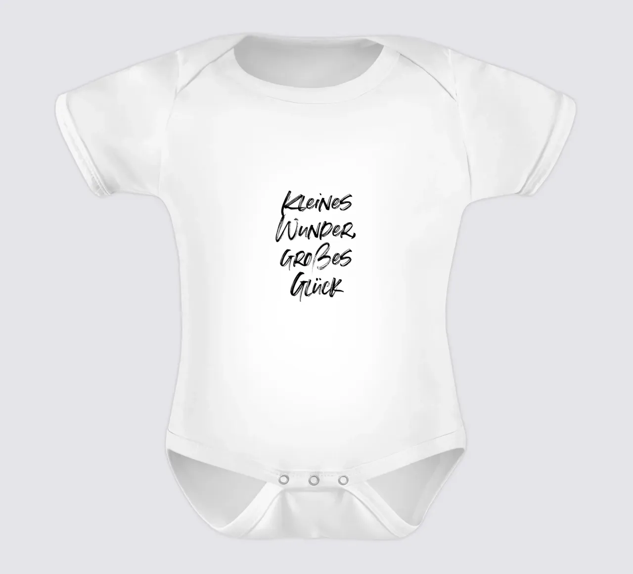 Kleines Wunder, großes Glück. | minimalistic design short-sleeve baby romper by just typo