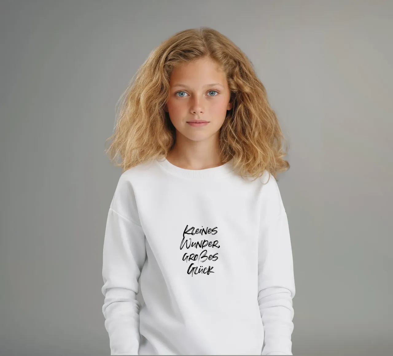 Kleines Wunder, großes Glück. | minimalistic design felpa bambino da just typo