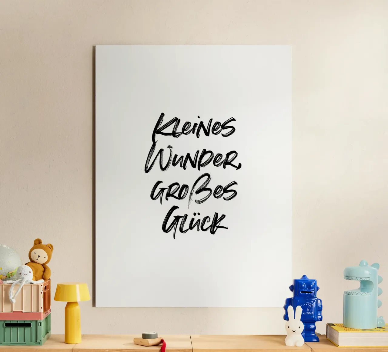 Kleines Wunder, großes Glück. | minimalistic design alu-dibond by just typo