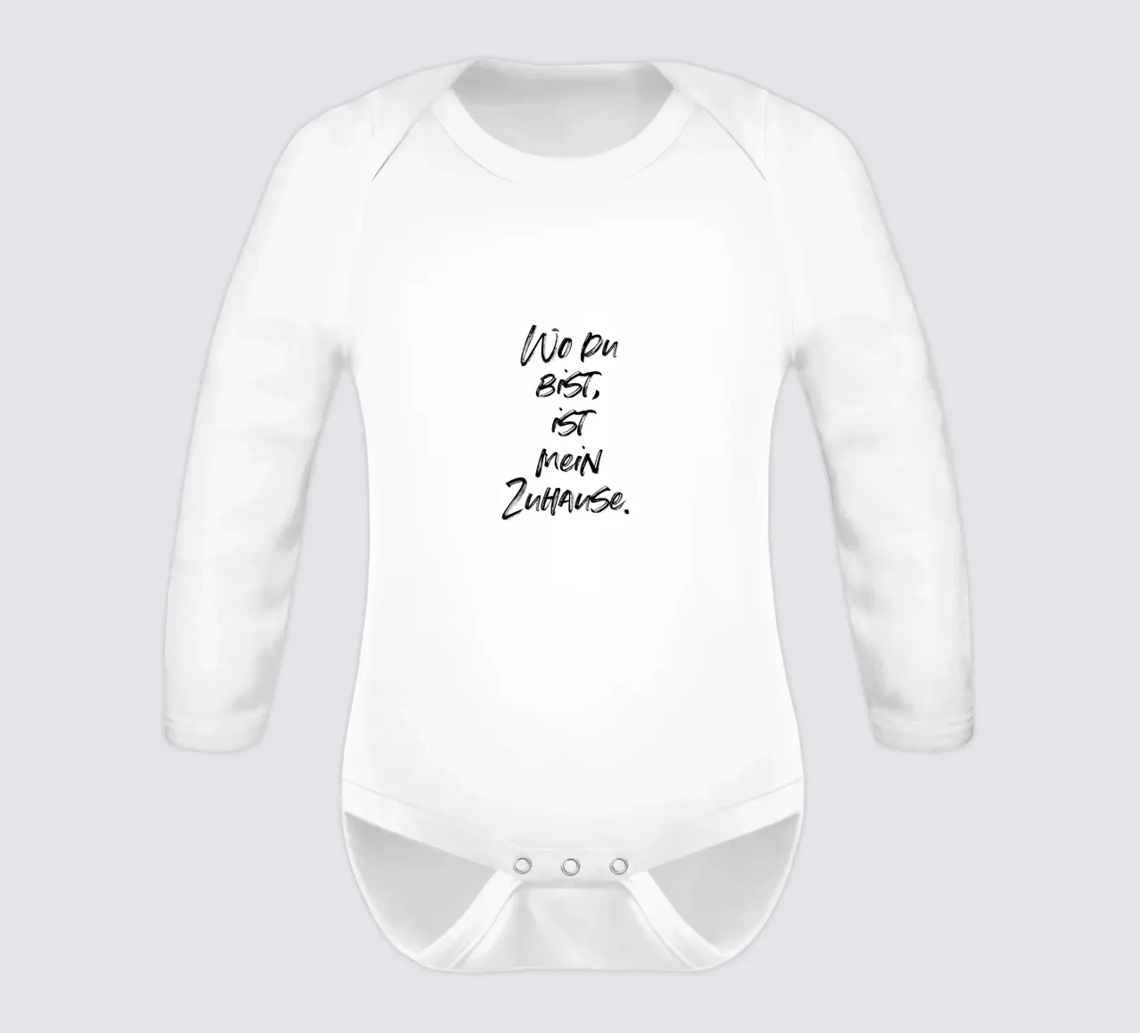 Wo du bist, ist mein Zuhause. | minimalistic design body neonato maniche lunghe da just typo
