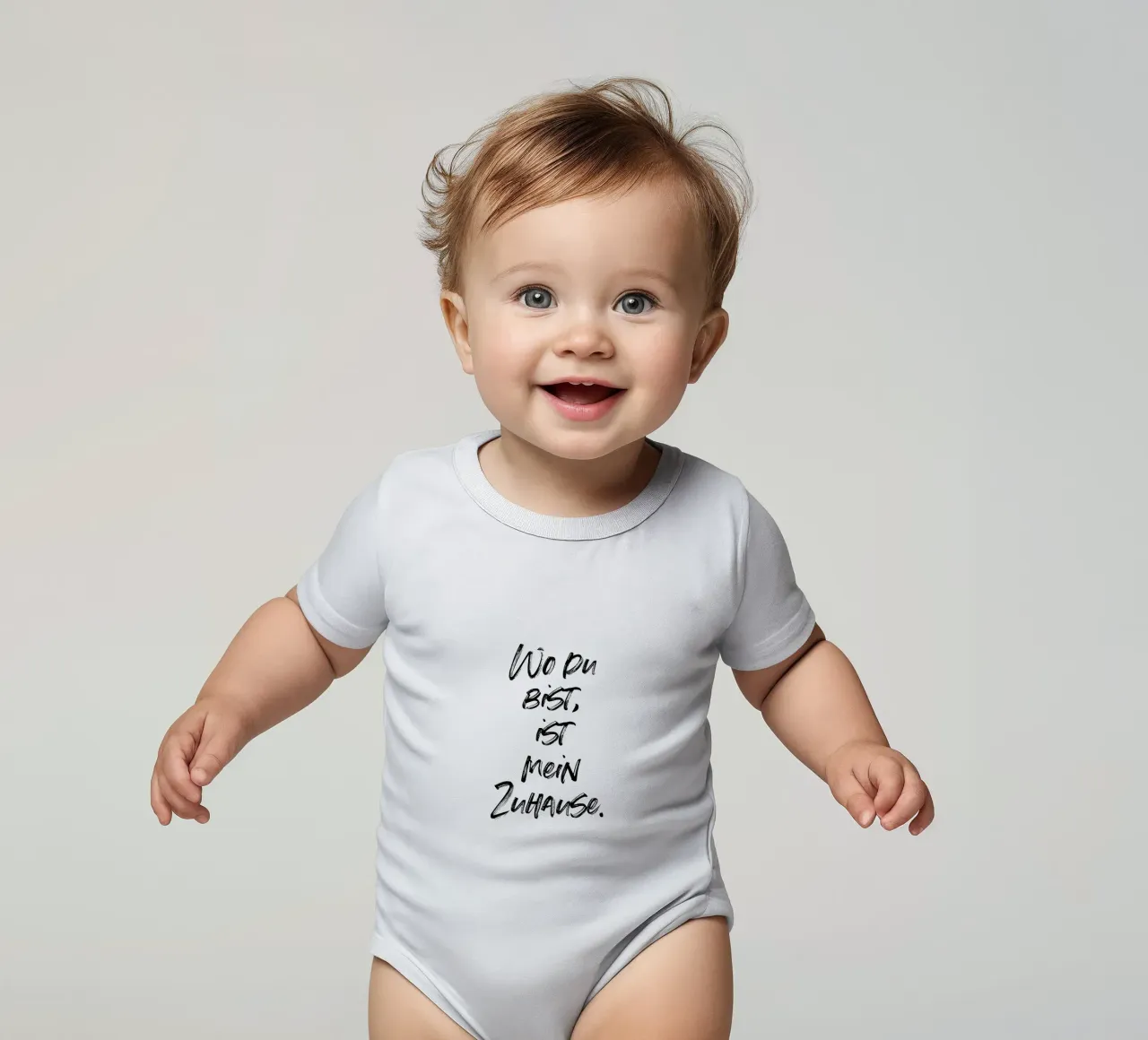 Wo du bist, ist mein Zuhause. | minimalistic design body neonato maniche corte da just typo