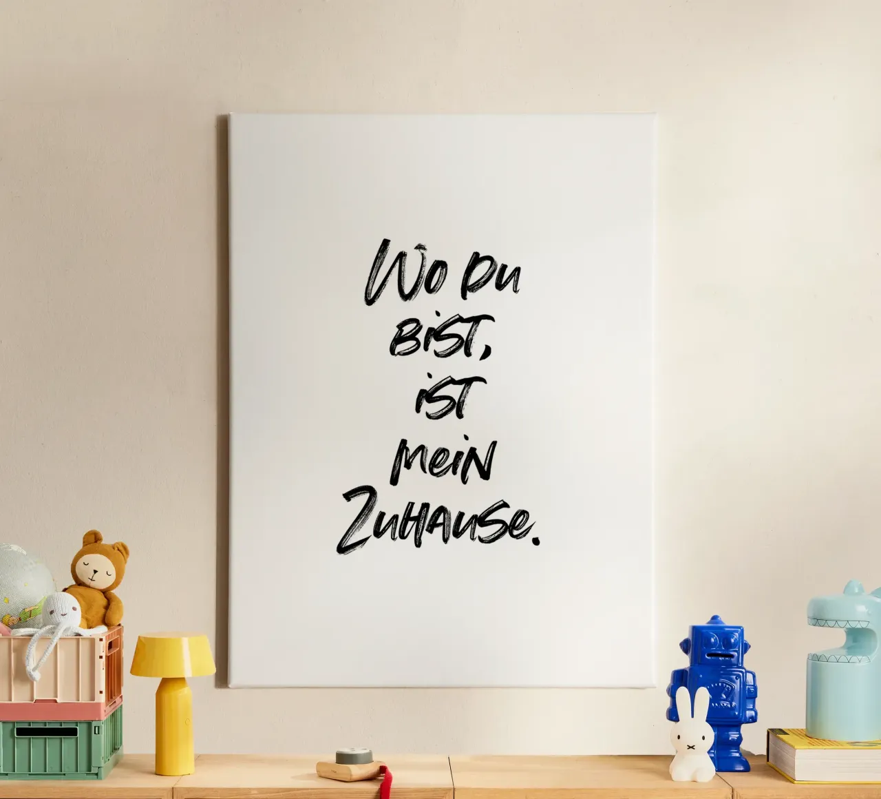 Wo du bist, ist mein Zuhause. | minimalistic design tela da just typo