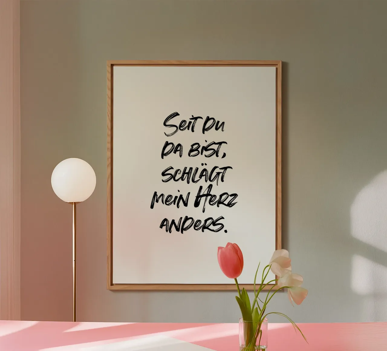 Seit du da bist, schlägt mein Herz anders. | minimalistic alluminio dibond da just typo