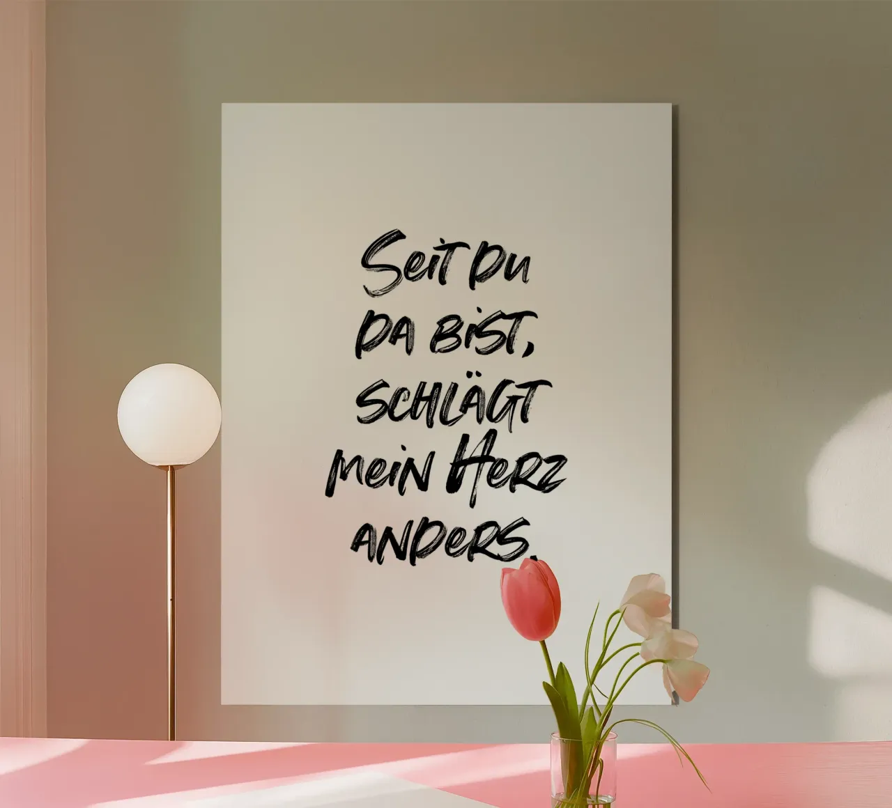Seit du da bist, schlägt mein Herz anders. | minimalistic alluminio dibond da just typo